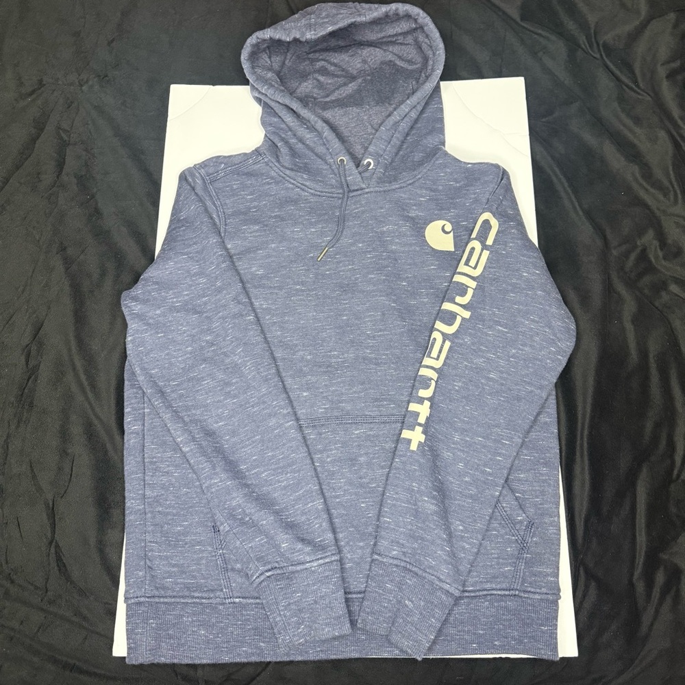 Carhartt Heathered Blue Hoodie with Logo